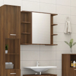 Vannitoa peegelkapp, pruun tamm, 80 x 20,5 x 64 cm, tehispuit