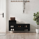 Jalatsikapp, must, 102 x 36 x 60 cm, tehispuit