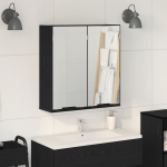 Vannitoa peegelkapp uksega must tamm 64 x 20 x 67 cm tehispuit