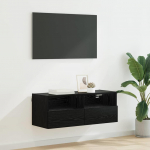 Tv seina kapp must tamm 80 x 30 x 30 cm tehispuit