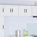 Seinakapp k&ouml;&ouml;ki riiuliga 2 pcs valge 60 x 31 x 40 cm tehispuit