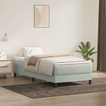 Box vedruvoodi ilma madratsita helehall 80x220 cm samet