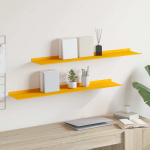 Seinariiul riiuliga 2 pcs kollane sinep 100 x 18 x 2,5 cm