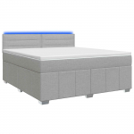 Vedruvoodi madratsiga led-ribadega helehall 140 x 190 cm kangas
