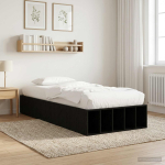 Voodiraam ladustamisega must tamm 80 x 200 cm tehispuit