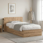 Voodiraam ladustamisega artisan tamm 90 x 190 cm tehispuit