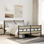 Metallist voodiraam ilma madratsita sonoma tamm 140x200 cm