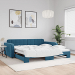 Diivanvoodi v&auml;ljat&otilde;mmatava osaga, sinine, 100x200 cm, samet