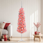 Kitsas kunstkuusk koos j&otilde;ulukuulidega 150 cm 150 led-i