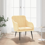 Tugitool, kreemjas, 63 x 76 x 80 cm, samet