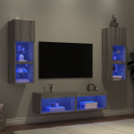 6-osaline telerikappide komplekt led-tuledega, hall sonoma tamm