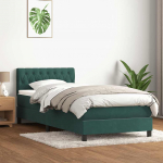 Box vedruvoodi madratsiga tumeroheline 80x220 cm samet