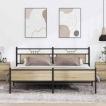 Metallist voodiraam ilma madratsita sonoma tamm 193x201 cm