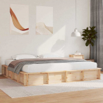 Voodi raam pruun 200 x 200 cm tahke m&auml;nd