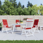 K&otilde;rge seljatoega toolipadjad 4 tk, punane, oxford kangas