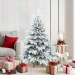 Kunstlik hingedega j&otilde;ulupuu lume kaetud valge 150 cm