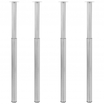 Teleskoop-lauajalg, 4 tk, harjatud nikkel, 710&ndash;1100 mm