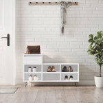 Jalatsikapp, k&otilde;rgl&auml;ikega valge, 102x36x60 cm, tehispuit