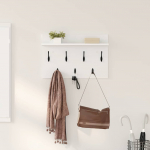 Seinale kinnitatav riidepuu valge 60 x 40 x 12 cm tehispuit