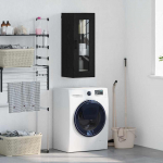 Seinakapp must tamm 34,5 x 34 x 90 cm kunstlik puit ja klaas