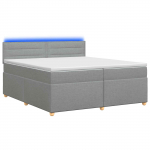 Vedruvoodi madratsiga led-ribadega helehall 200 x 200 cm kangas