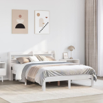 Voodiraam peatsiga ilma madratsita valge 140x190 cm