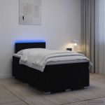 Vedruvoodi madratsiga led-ribadega must 120 x 190 cm kangas