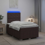 Led kastivoodiga madrats peaga tume pruun 120 x 190 cm kangas