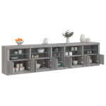 Puhvetkapp led-tuledega, hall sonoma tamm, 283 x 37 x 67 cm