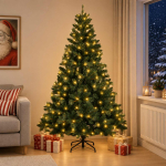 Kunstlik kokkupandav j&otilde;ulupuu 180 cm 300 led-i soe valge