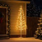 Valgusketiga led-j&otilde;ulupuu valge 210 cm teras 228 led-i