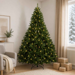Kunstlik kokkupandav j&otilde;ulupuu 240 cm 600 led-i soe valge pvc