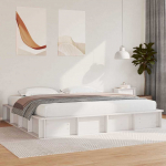 Voodi raam valge 200 x 200 cm tahke m&auml;nd