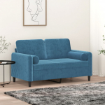 Dekoratiivpadjad 2 tk, sinine, &oslash;15 x 50 cm, samet