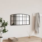 Seinapeegel, must, 60x30 cm, kaarekujuline, raud