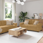 Diivan 3 pcs pruun lina-segu kangas