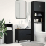 Vannitoa kapp sahtliga must tamm 65 x 33 x 60 cm tehispuit
