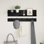 Seinale kinnitatav riidepuu must tamm 90 x 15 x 36 cm tehispuit