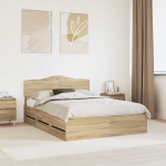 Voodi raam sahtliga peaga sonoma tamm 140 x 190 cm inseneripuit