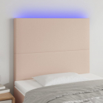 Led-voodipeats, cappuccino, 90x5x118/128 cm, kunstnahk