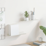 Seinariiul riiuliga ladustamisega 2 pcs valge 30 x 9 x 2,5 cm