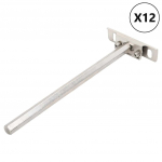 Ujuvad riiuliklambrid, 12tk, n&auml;htamatud &oslash;12x200 mm s&uuml;sinikteras