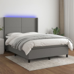 Kontinentaalvoodi madrats ja led, tumehall, 140x190 cm, kangas