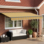 Manuaalne varikatus led-idega kollane, hall, antratsiit 3 x 2 m