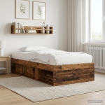 Voodiraam ladustamisega vana puit 80 x 200 cm tehispuit