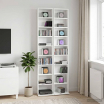 Cd kapp 2 tk valge 33 x 23,5 x 175 cm tehispuit