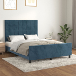 Voodiraam ilma madratsita tumesinine 140x200 cm samet
