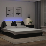 Voodiraam viana lediga ilma madratsita, must ja valge, 180 x 200 cm