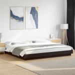 Voodiraam led-tuledega, must, 180x200 cm, tehispuit