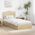 Laos voodi sahtliga peaga sonoma tamm 100 x 200 cm tehispuit